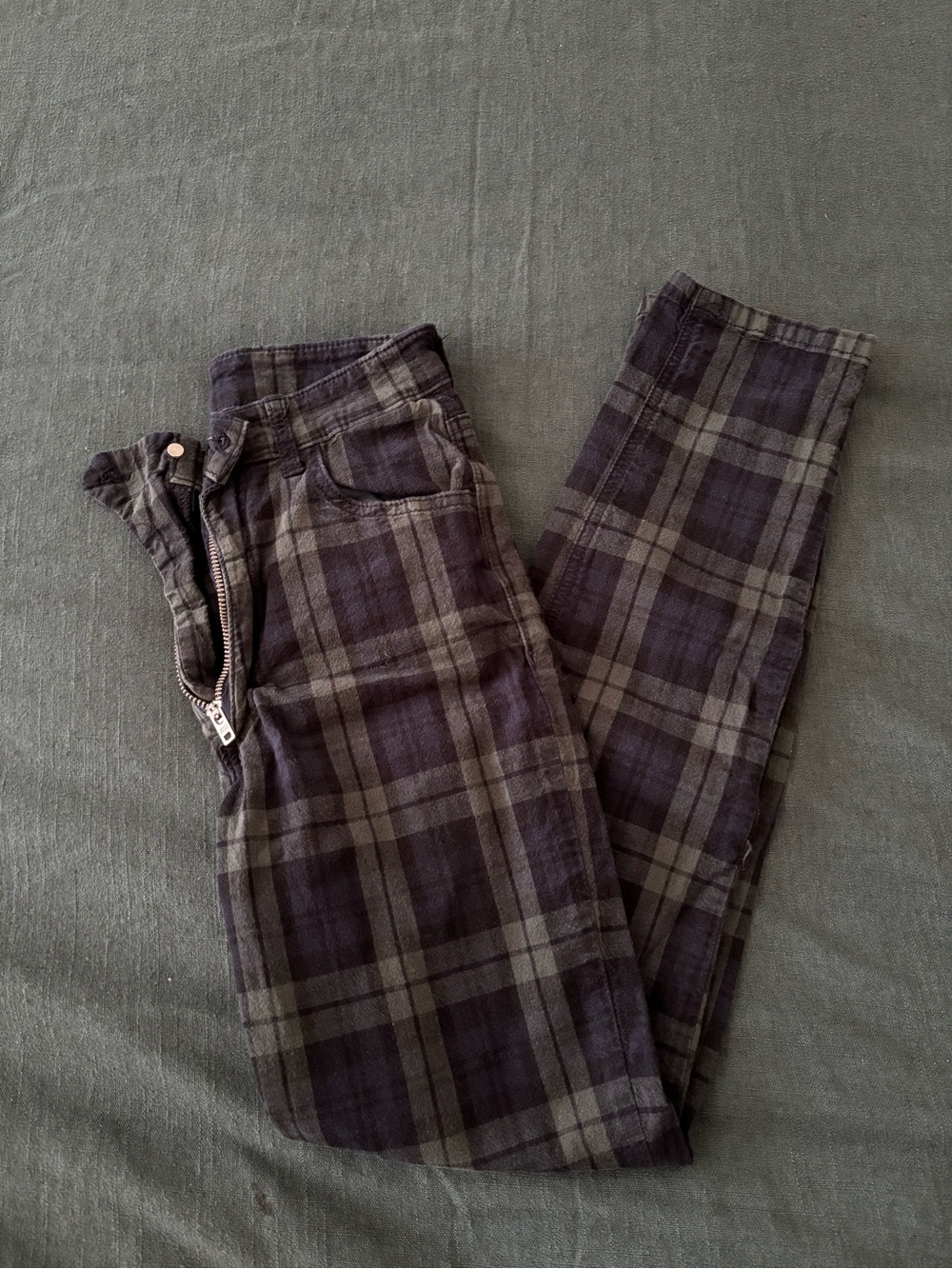 Brandy Melville Black & Charcoal Plaid Button Jacket